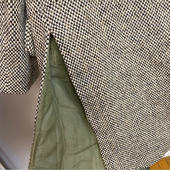 Vintage Green Wool Coat with Leather Details - Picture 7 of 7